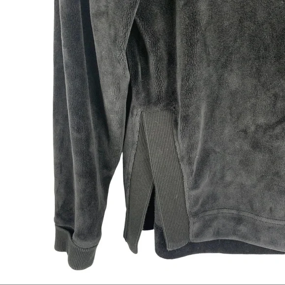Athleta Double Cozy Fuzzy Funnel Neck Sweatshirt / Sweater | Black | Women’s XXS - Picture 4 of 9